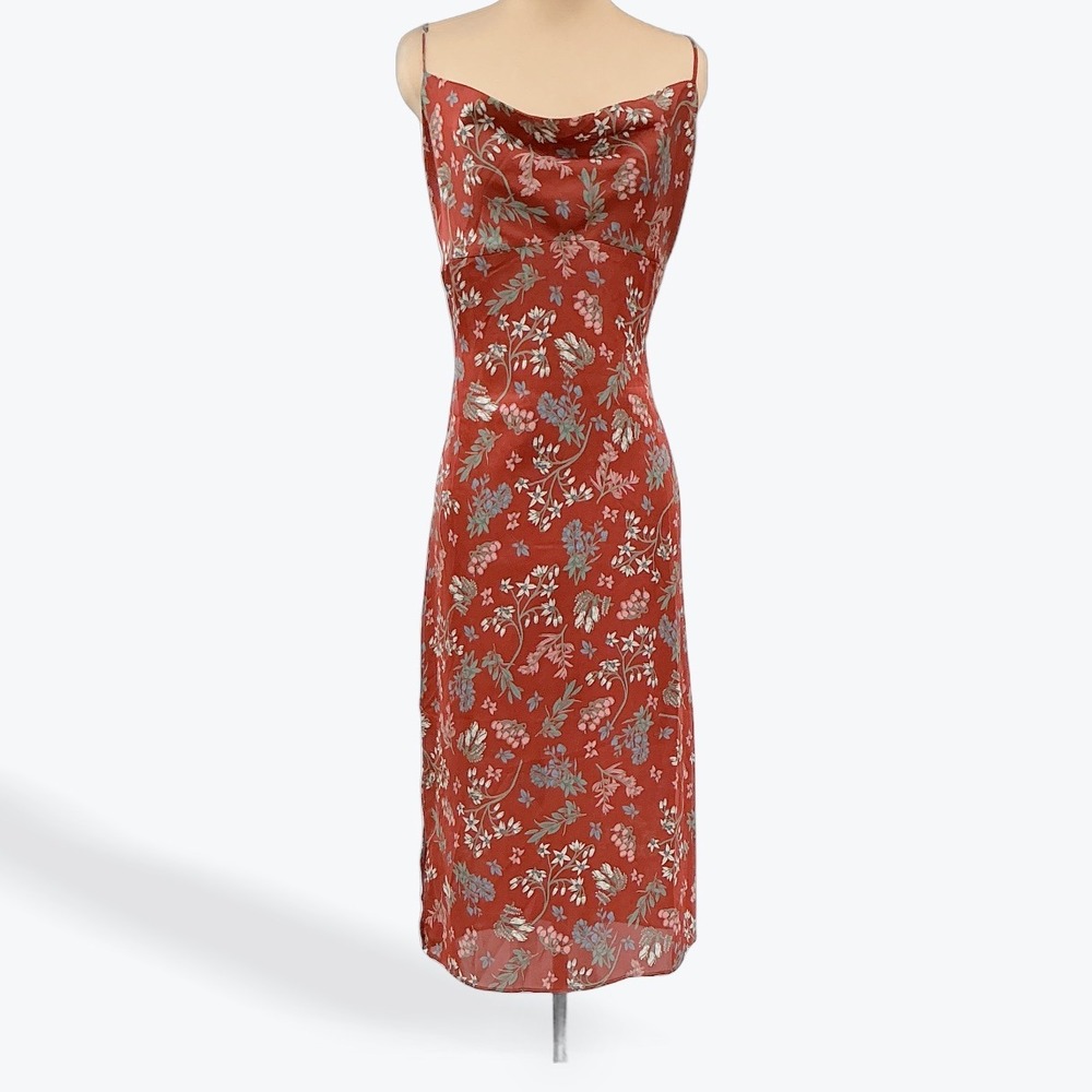 Lumiere Women's Floral Print Midi Dress Large Ditsy Floral Wedding